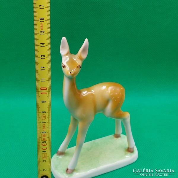 Balogh Béla Hollóházi  Bambi őz porcelán figura