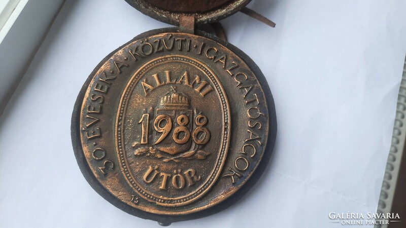 State ranger bronze plaque + leather case 1988. - Sándor Tóth