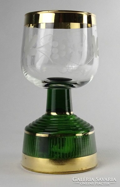 1P757 old musical wine glass with bunch of grapes 14.5 Cm