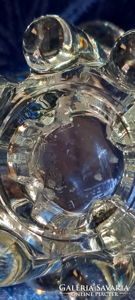 Mid Century Rems France Glass kristály gyertyatartók, 2 db-os, jelzett, 1960