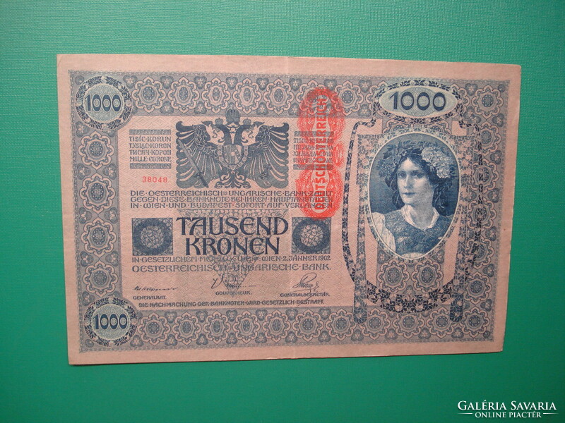 1000 Korona 1902 with dö seal