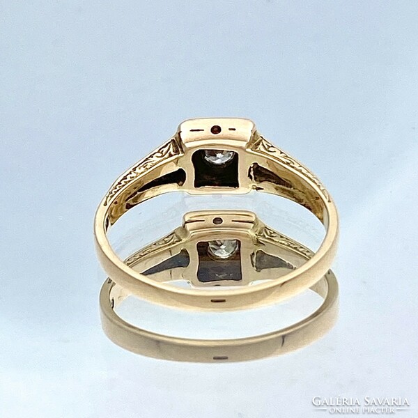 14K old gold ring with brilliant approx. 0.15 Ct.