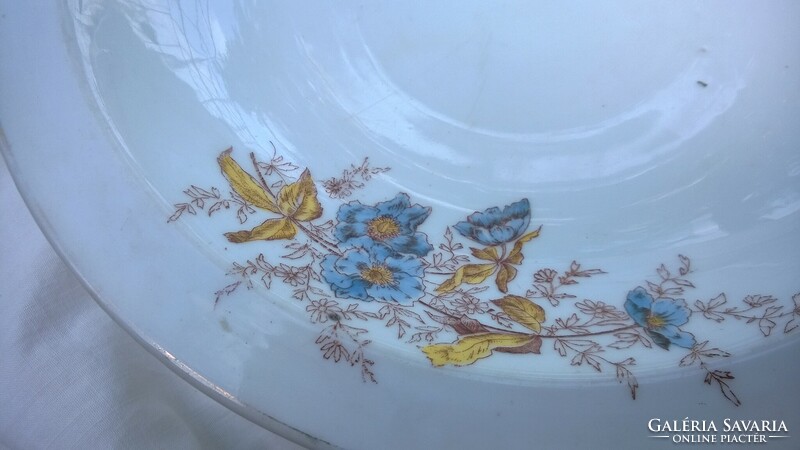 1900-as évek-porcelán husos és köretes szett virágmintával, számozott,hibátlan db-ok
