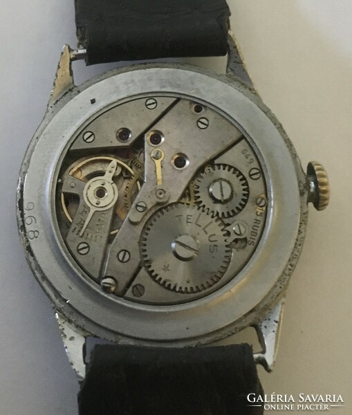 Tellus ( cortebert ) with a beautifully patinated black dial, with a wonderful, marked structure