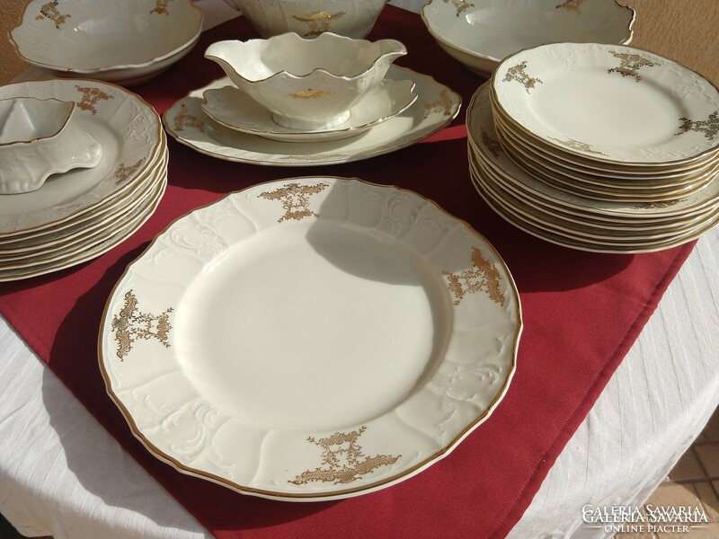 Czech bernadotte luxury plastic and gold decorated tableware - new, unused