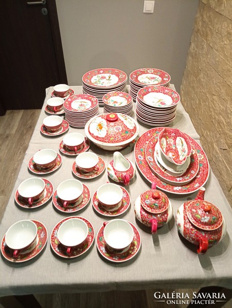 Chinese jingdezhen zhonggo- pink set of 93 (1960)