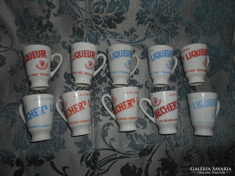 10 db Becher Liqueur (Carlsbad) röviditalos  likörős pohár -600/ db