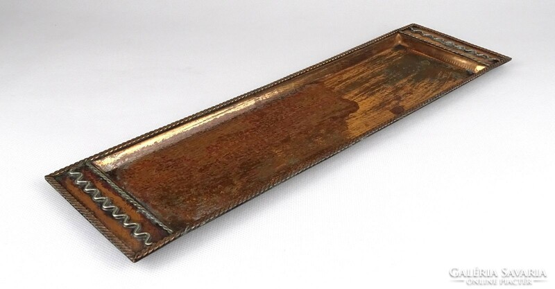 1P689 marked Szoboszla industrial copper tray desk accessory 34.5 Cm