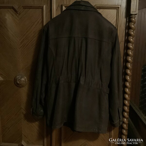 Brown sporty women's leather jacket for sale