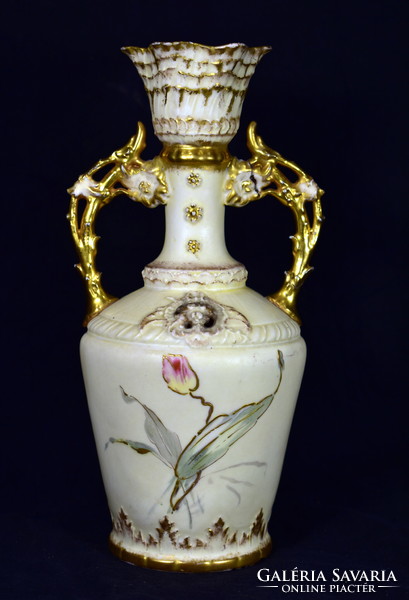 Ignace Fischer vase with iris pattern