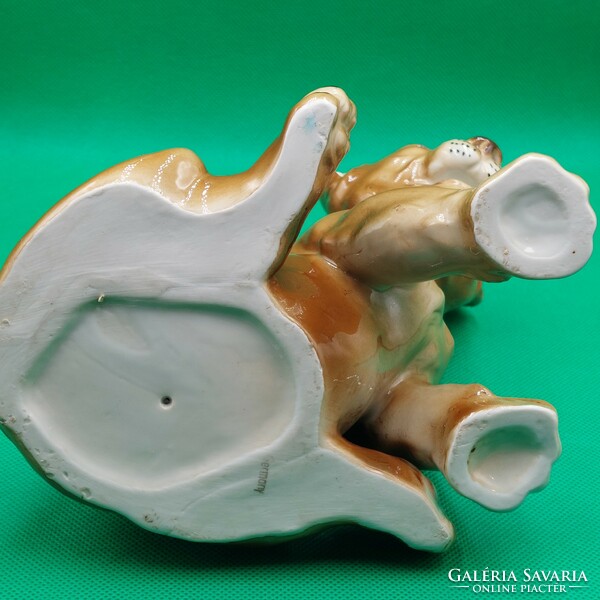 Német Lippelsdorf Oroszlán kölyök porcelán figura