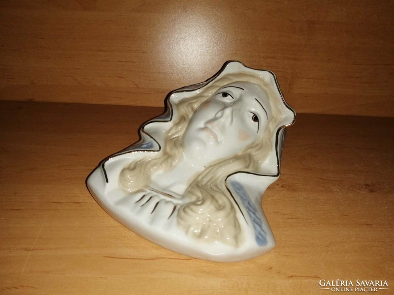 Jelzett porcelán Szűz Mária falidísz (b)