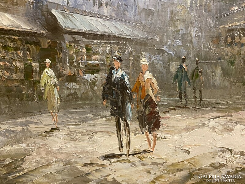 Caroline c. Burnett (America, 1877-1950) Parisian street scene