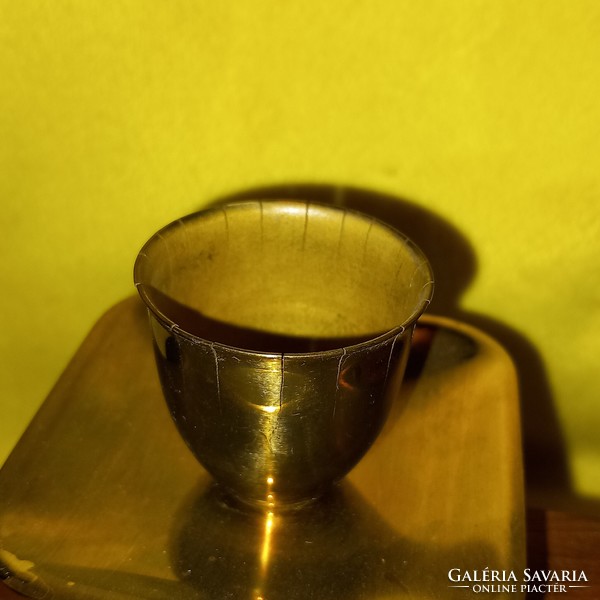 5 Branches, brass + wood, table candle holder. Apartment addition.