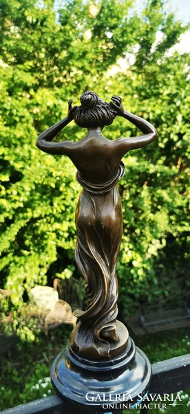 Nymph, young girl - bronze sculpture artwork