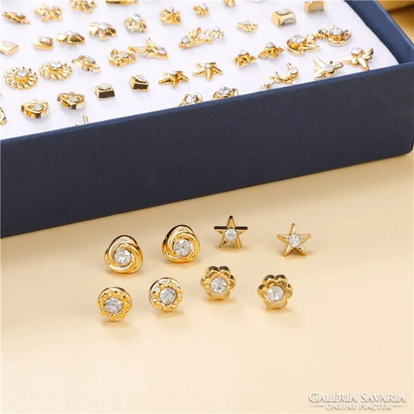 100 Pair of gold earrings set for metal sensitive 391