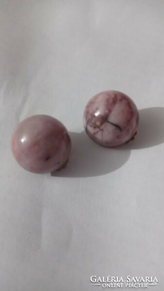 Antique pink mineral clip, earrings, art deco women's jewelry