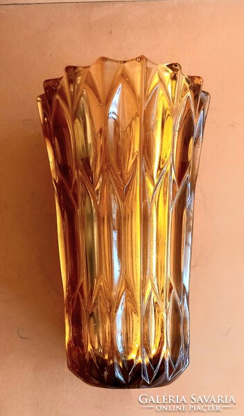 Borostyán színű üveg váza nagy ALKUDHATÓ  Moser stile