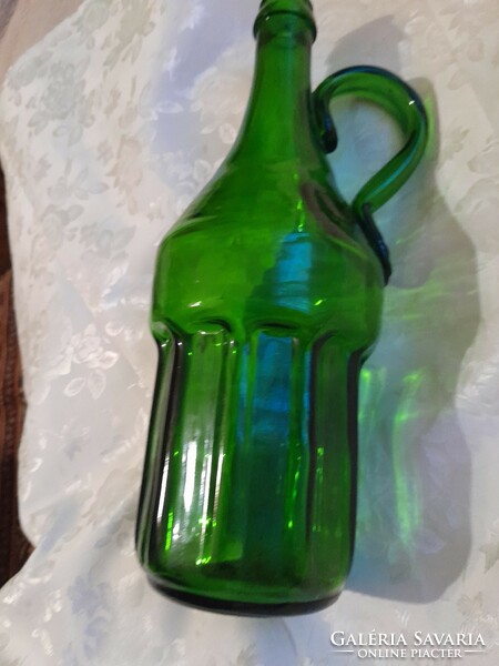 Zöld  palack egyedi tipus 30 cm magas