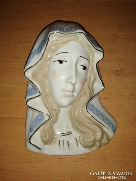 Jelzett porcelán Szűz Mária falidísz (b)