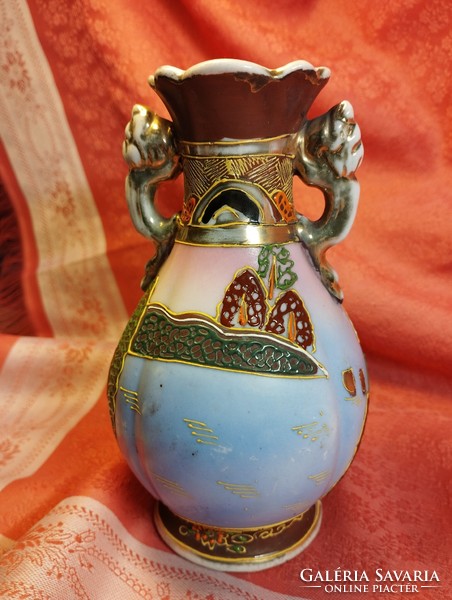 Antik japán Satsuma moriage  porcelán váza