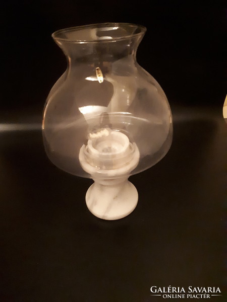 Márvány talpon mécses tartó petróleum lámpa forma
