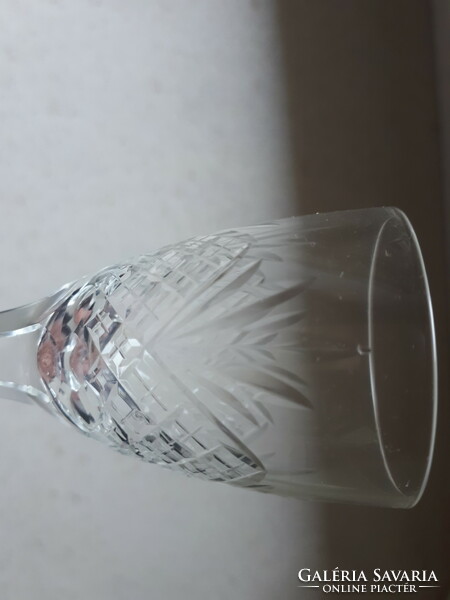 Csiszolt kristály pálinkás likőrös pohár készlet