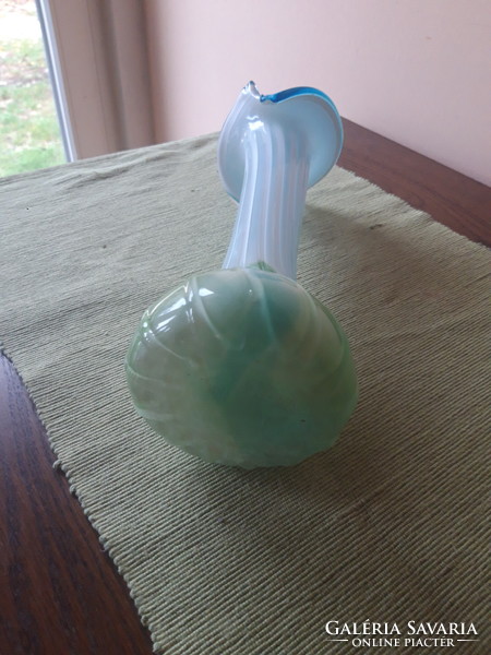 Double-layered, old, blown glass calla-shaped vase - 30 cm