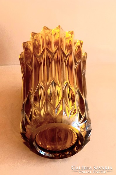 Amber colored glass vase, great bargain moser stile
