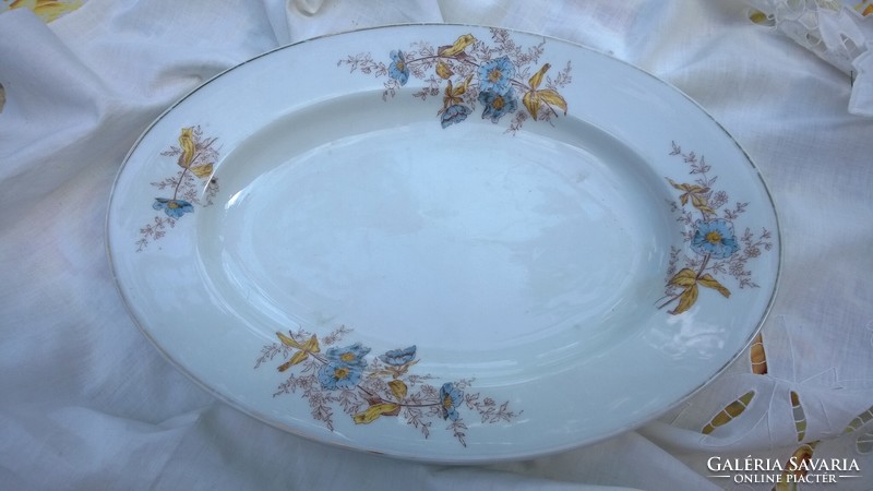 1900-as évek-porcelán husos és köretes szett virágmintával, számozott,hibátlan db-ok