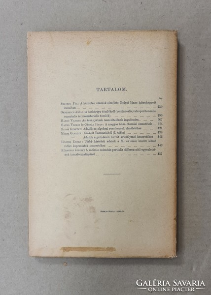 Mathematikai és Természettudományi Értesitő - XVII. Kötet, 3. Füzet (1899) Csak egyben eladó 21 db!!