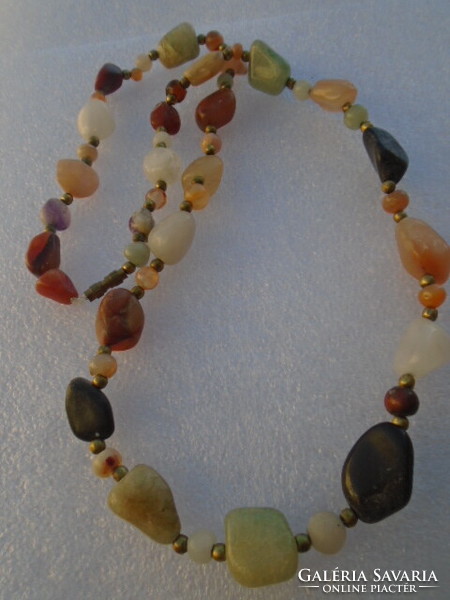Antique mineral necklace made of various precious and semi-precious stones, serious carat 315 ct 56 cm