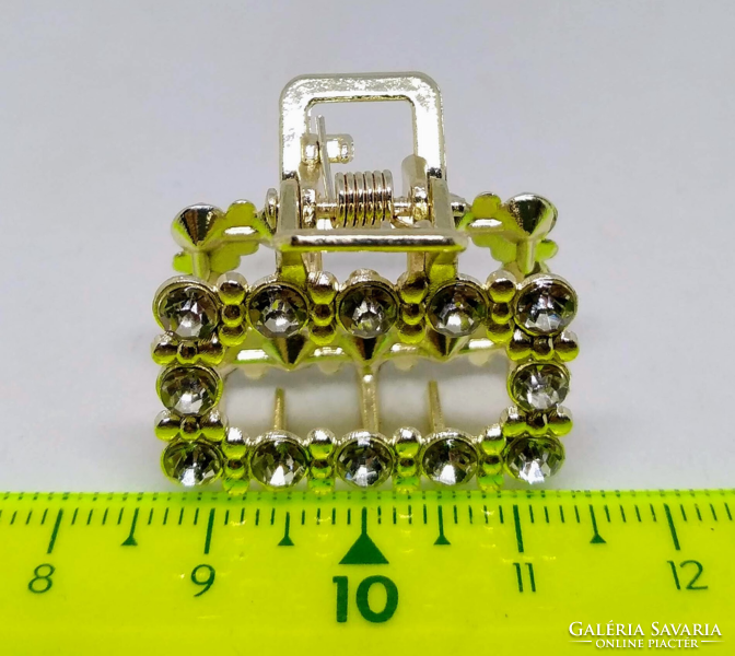 Clear crystal hair clip with golden socket 5