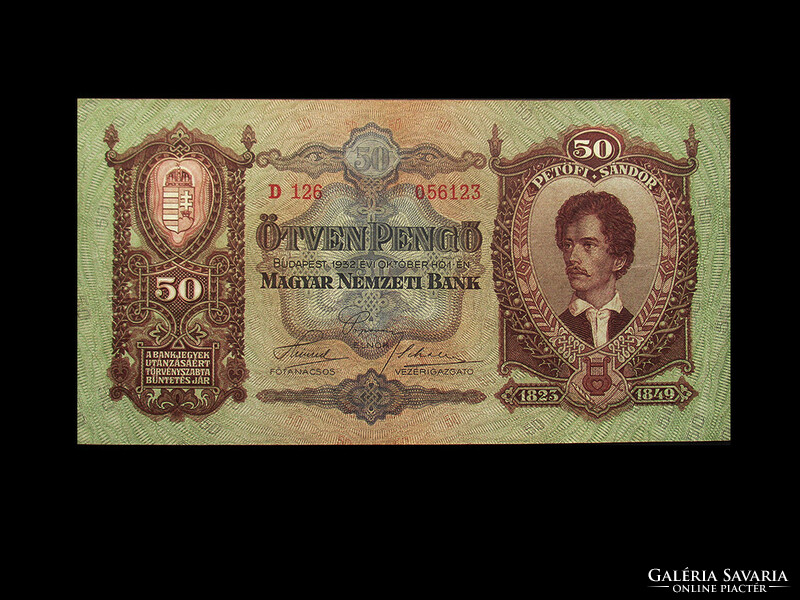 50 PENGŐ.....1932 (A második sorozat 1927-32...legszebb bankjegye!)