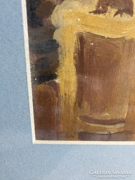 Futásfalvy szignóval, festmény, olaj, kartonon, 46 x 40 cm-es.