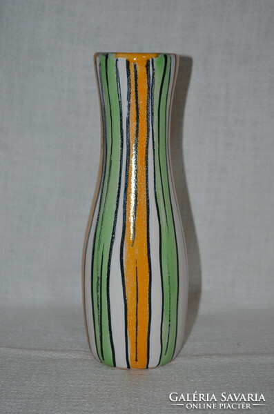 Ceramic striped vase