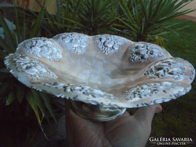 A beautiful, antique, silver-plated pedestal table.