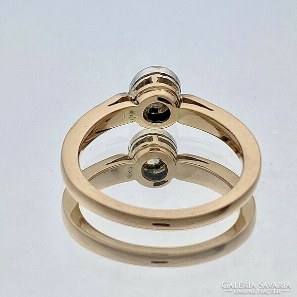 14K Régi arany gyűrű briliánssal ca. 0.40 ct.