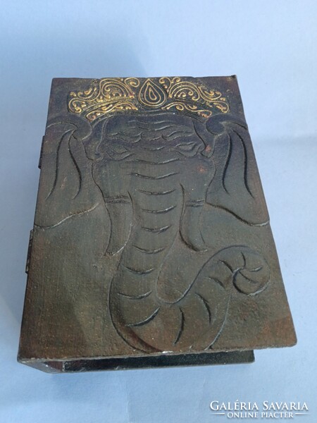 Carved elephant box