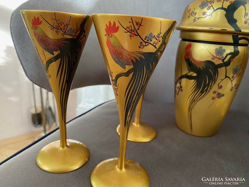 Hand painted Japanese cocktail set