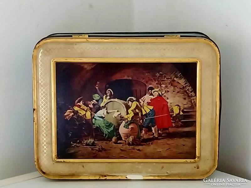 Antique tin biscuit box-Polish kg.