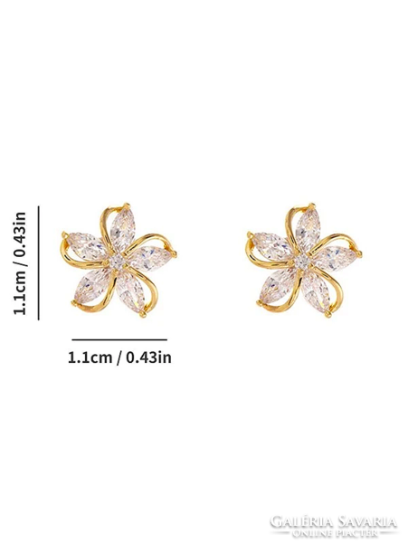 Cubic zirconia (cz) stone flower earrings 121