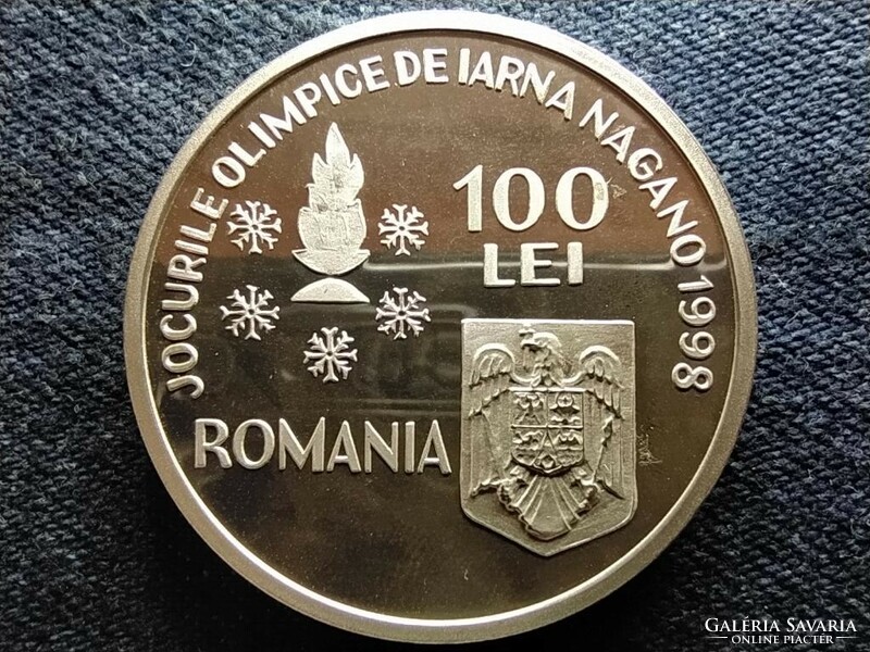 Románia XVIII. Téli Olimpia 1998 Nagano .925 Ezüst 100 Lej 1998 PP (id81115)