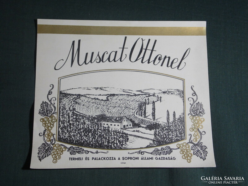 Wine label, Sopron winery, wine farm, muscat ottonel wine
