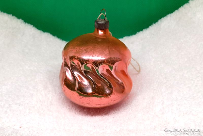 Régi üveg csavart gömb karácsonyfadísz
