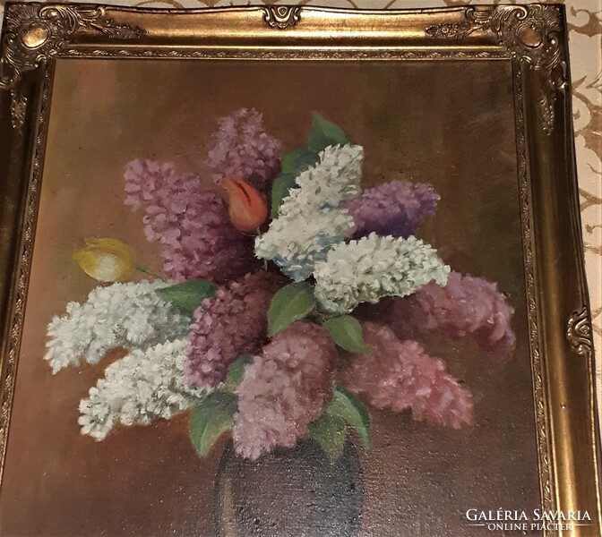 Spring lilac bouquet with blonde 49x59