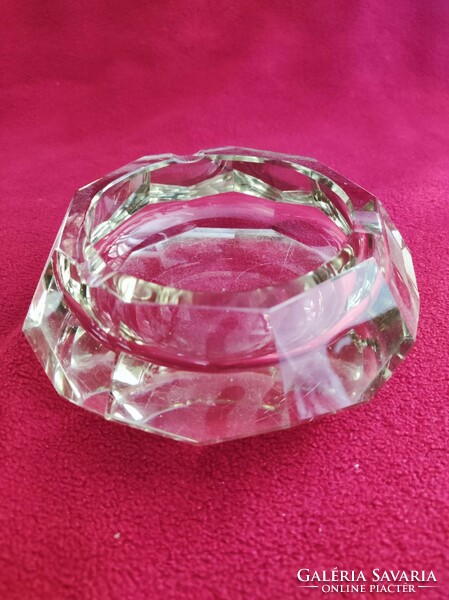 Modern circular polished glass ashtray