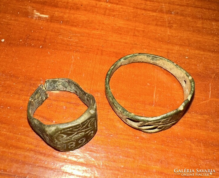 Bronz katonai gyűrű 1893 2 darab