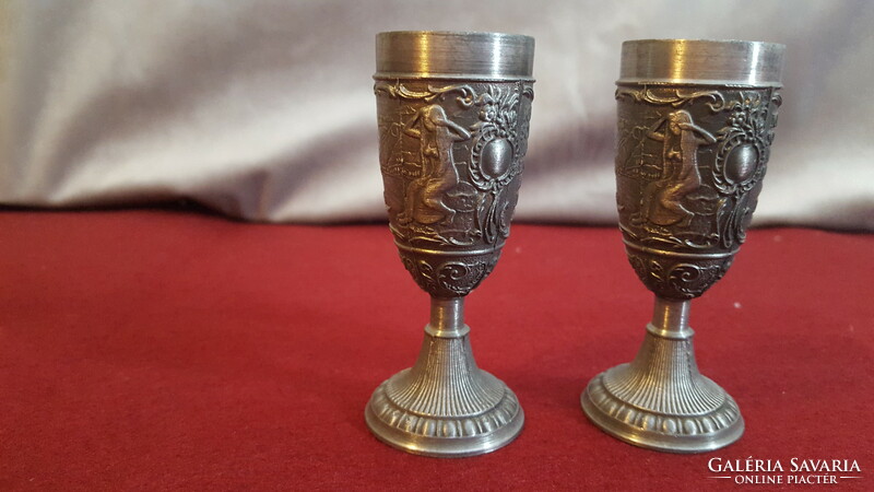 Rare pewter short drink cup 2 pcs.