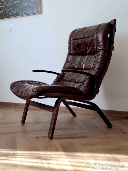 Vintage Farstrup bőr pihenő fotel, Dánia, 1970